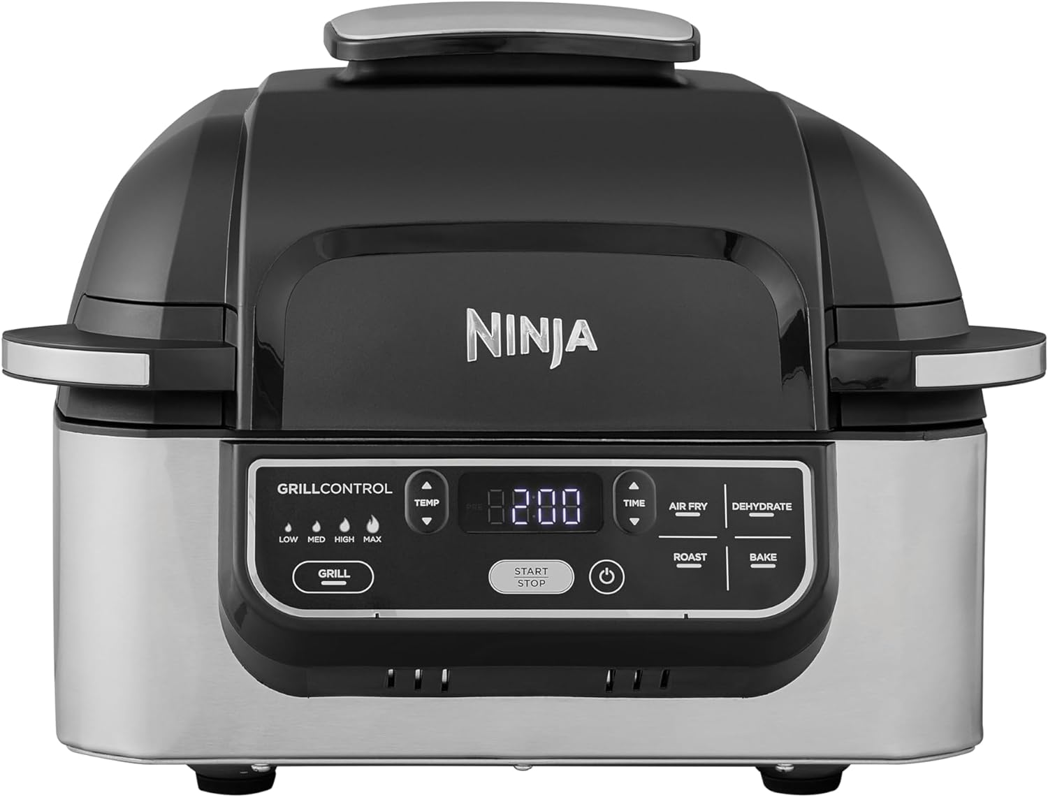Ninja Foodi Grill & Air Fryer [AG301EU] 4 Portions, Ceramic Non-Stick Coating, 1760W, ‎5.8 L, Silver and Black