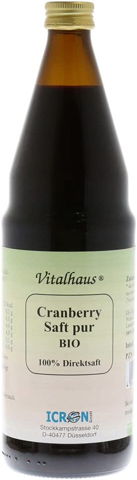 Axisis GmbH Cranberry Juice Pure Organic Vitalhaus 750 ml