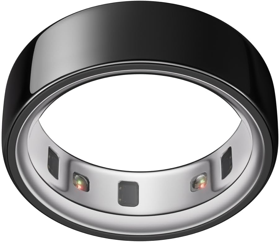 OURA Store Oura Ring 4 - Black - Size 12 - Smart Ring | Measure First with Oura Ring 4 Sizing Kit | Sleep Tracking Wearable - Heart Rate - Fitness Tracker - Up to 8 Days Battery Life