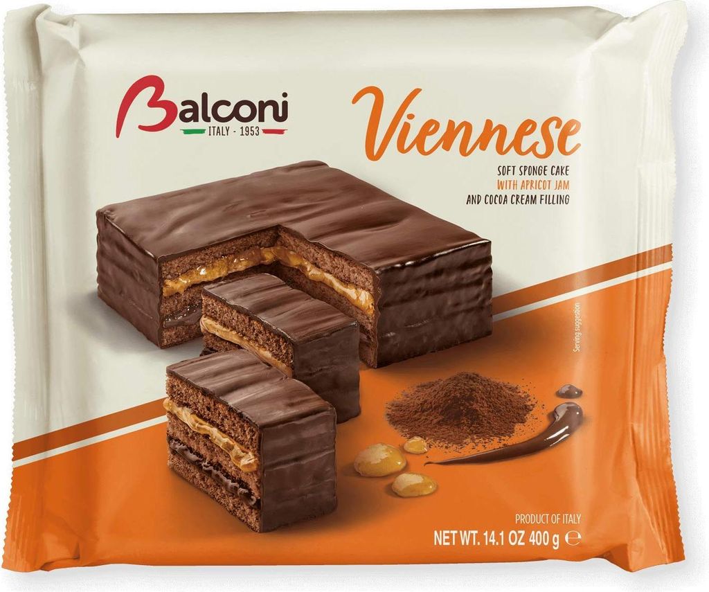 6x Balconi Viennese Chocolate & Apricot Cake, 400g