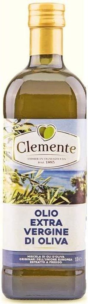 Olearia Clemente 6x Clemente Extra Virgin Olive Oil, blend of olive oils, cold extraction, 1 liter 1000 ml