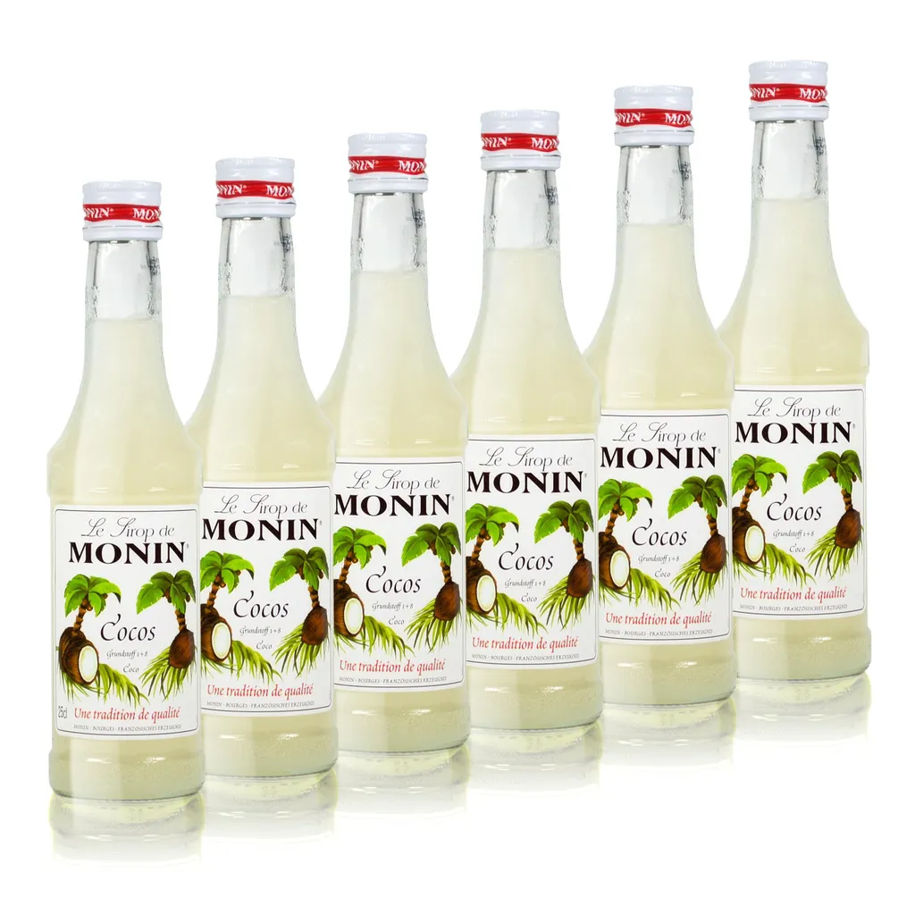6x Monin Cocos Syrup, 250 ml bottle