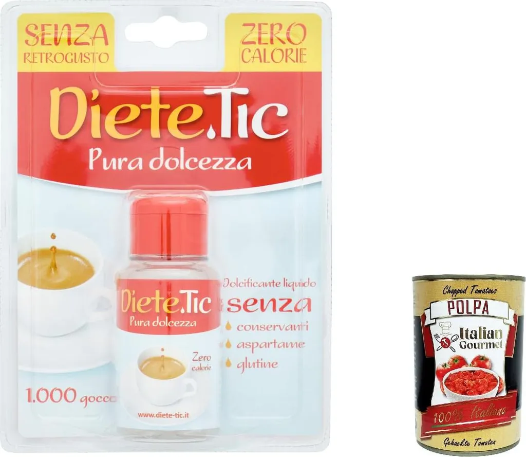 Sperlari S.r.l. 6x My Dietor Edulcorante Zero Calorie, Zero Calorie Sweetener, 50 ml liquid sweetener + Italian Gourmet polpa 400g