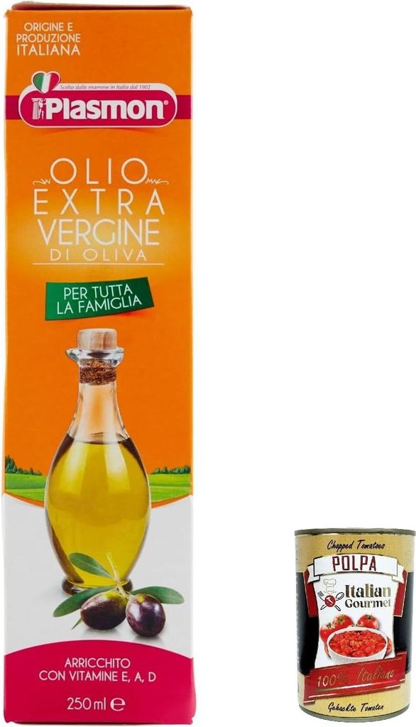 Italian Gourmet E.R. 6x Plasmon Extra Virgin Olive Oil 250ml + Italian Gourmet Pulp 400g
