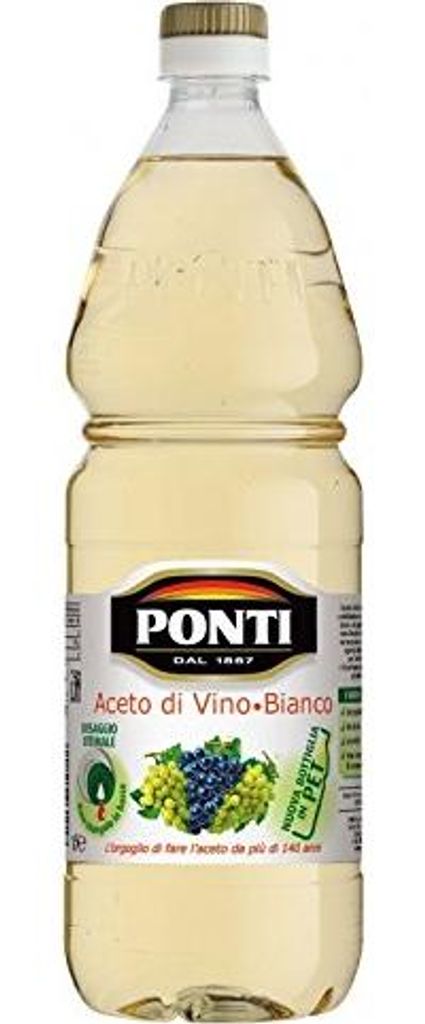 6x Ponti Aceto di Vino Bianco / White Wine Vinegar 1000 ml. Italian cuisine