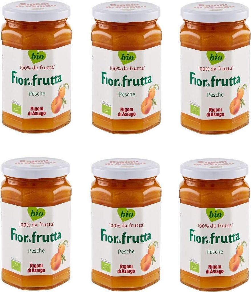 6x Rigoni di Asiago Fiordifrutta Pfirsich Fruchtaufstrich jam 250g