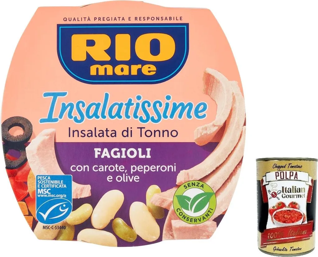6x Rio Mare Insalatissime fagioli e tonno (mixture of beans and tuna) 160g + Italian Gourmet polpa 400g