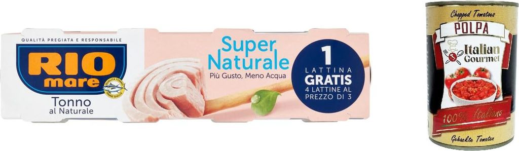 Lutz 6x Rio Mare Super Naturale Tuna Natural 4x 56g + Italian Gourmet polpa 400g