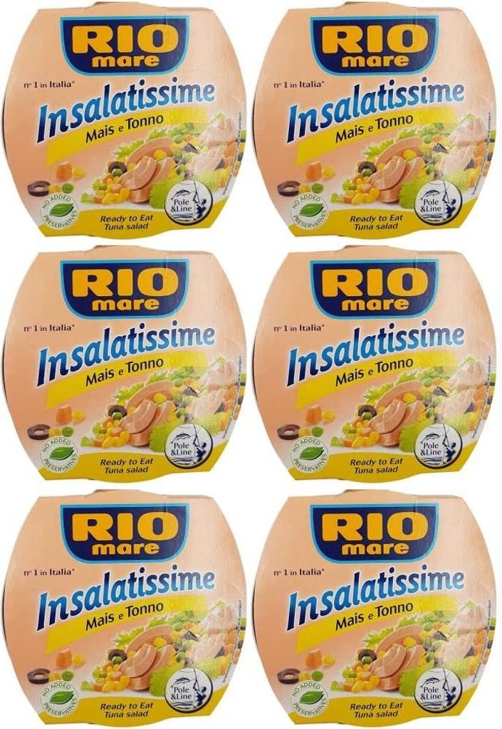 6x Rio Mare Tonno Insalatissime Delizia Mais e Tonno Corn and Tuna 160g