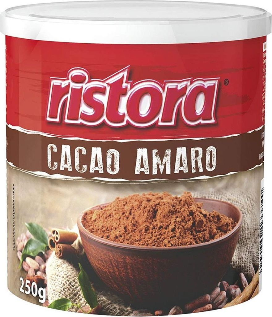 6x Ristora Cacao Amaro in polvere Unsweetened cocoa powder bitter taste Gluten-free chocolate 250g