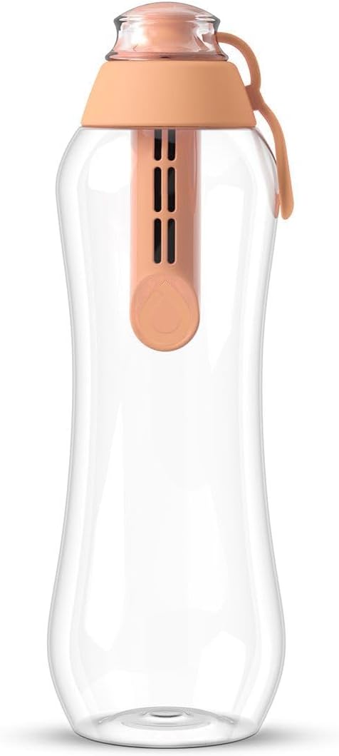 DAFI Store DAFI Water Bottle with Filter 0.5 L Peach Fuzz - BPA-Free Water Bottle with Water Filter, Sports Bottle with Filtered Water for Travel, Filter Bottle Outdoor + Activated Carbon Filter Water Bottle