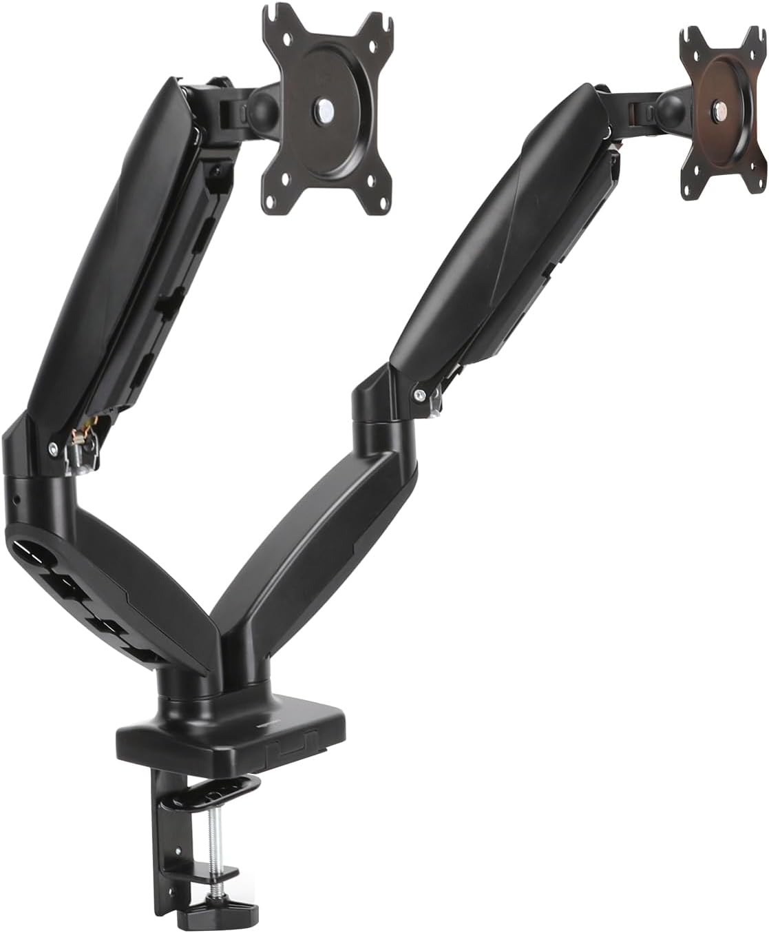 Amazon Basics Store Amazon Basics Dual Computer Monitor Desk Mount Adjustable Gas Spring Monitor Arm - Fits up to 27" Monitors - Black