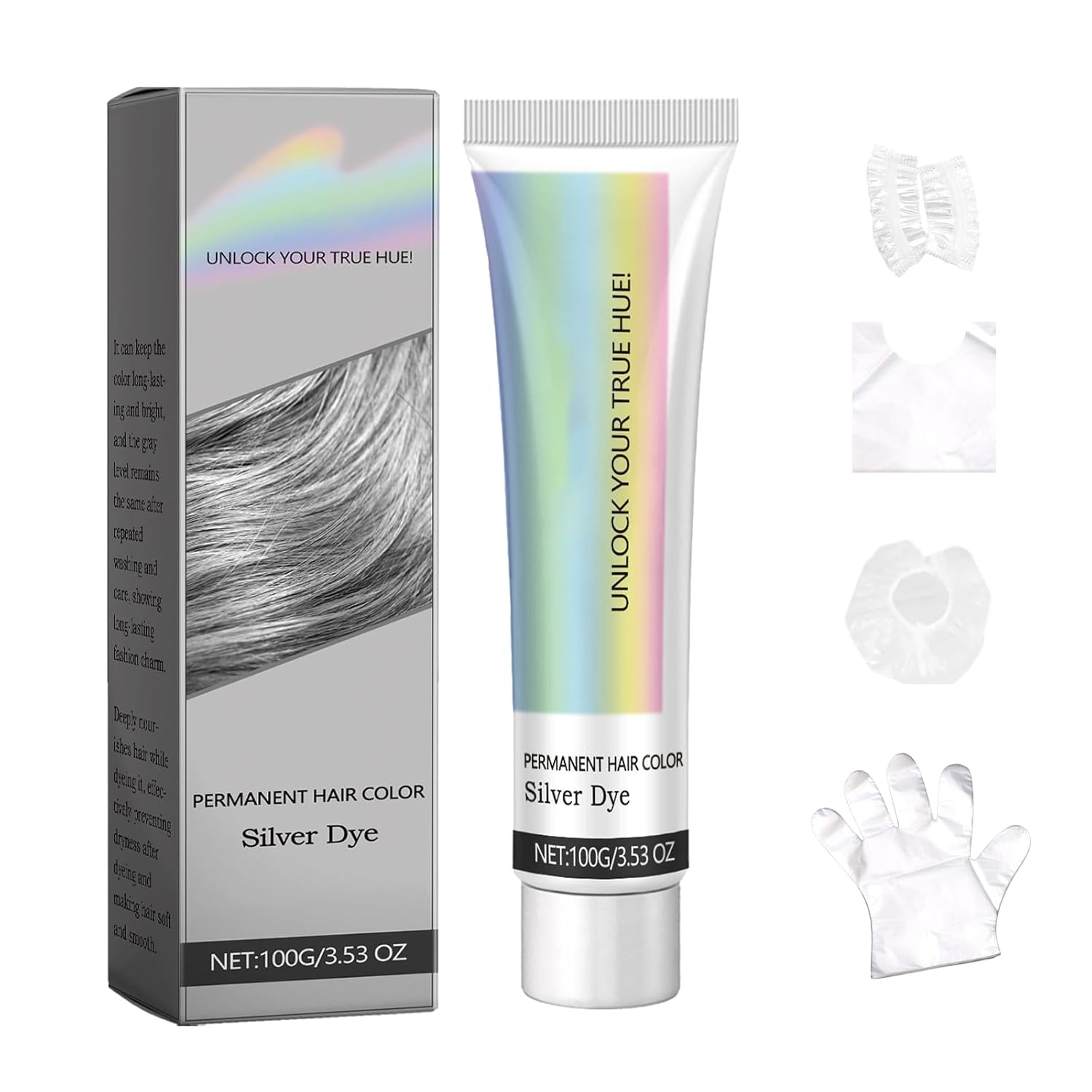 Thoquene 2-in-1 Hair Colour Grey Silver with Natural Food Extract