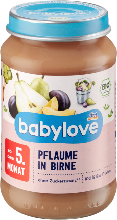 babylove Fruits plum in pear from the 5th month, 190 g