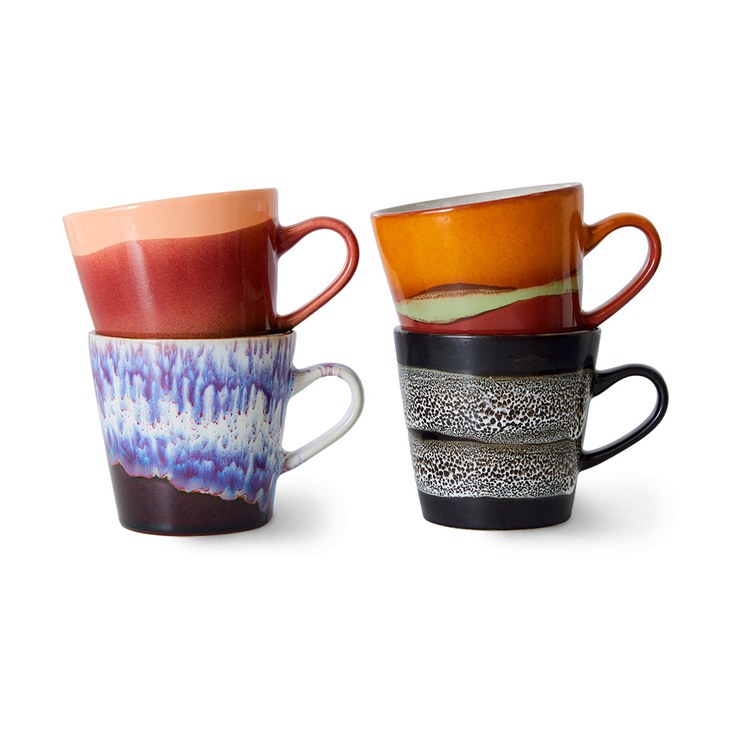 HKliving 70s Americano cup 26cl pack of 4