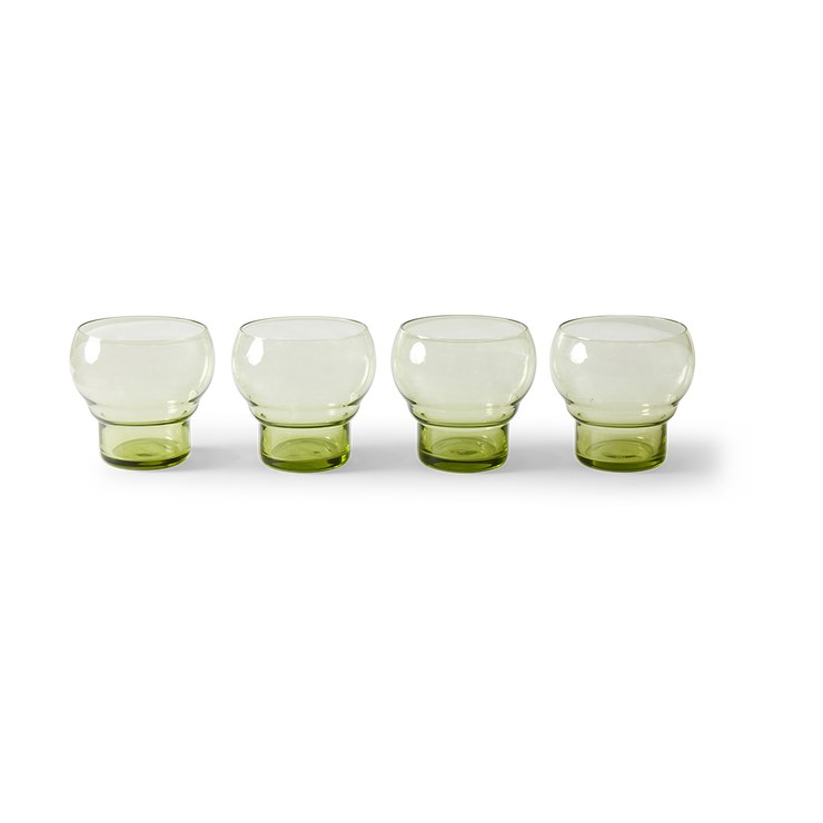 HKliving 70s Bulb glass 27 cl pack of 4