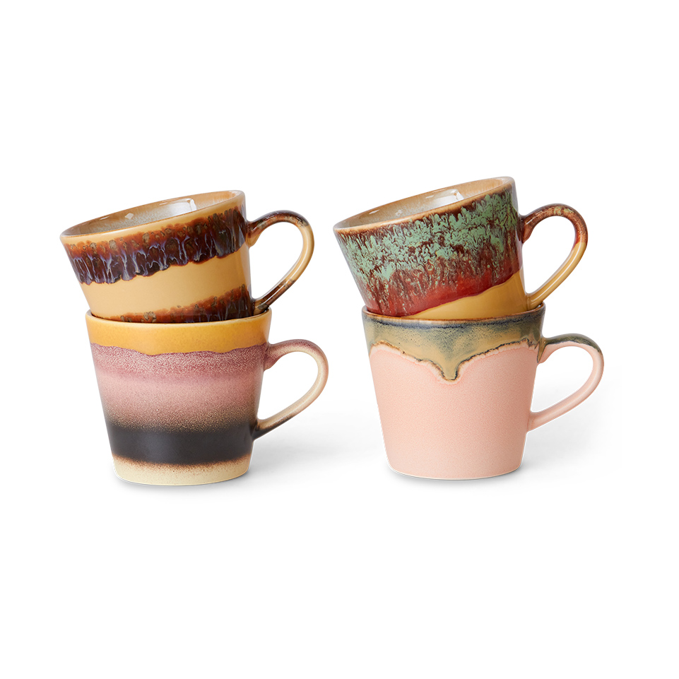 HKliving 70s Cappuccino Cup 4-Pack