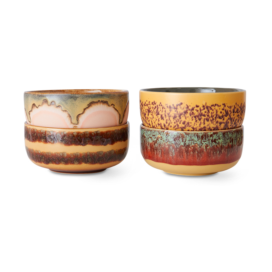 HKliving 70s Dessert Bowl, 4-piece set