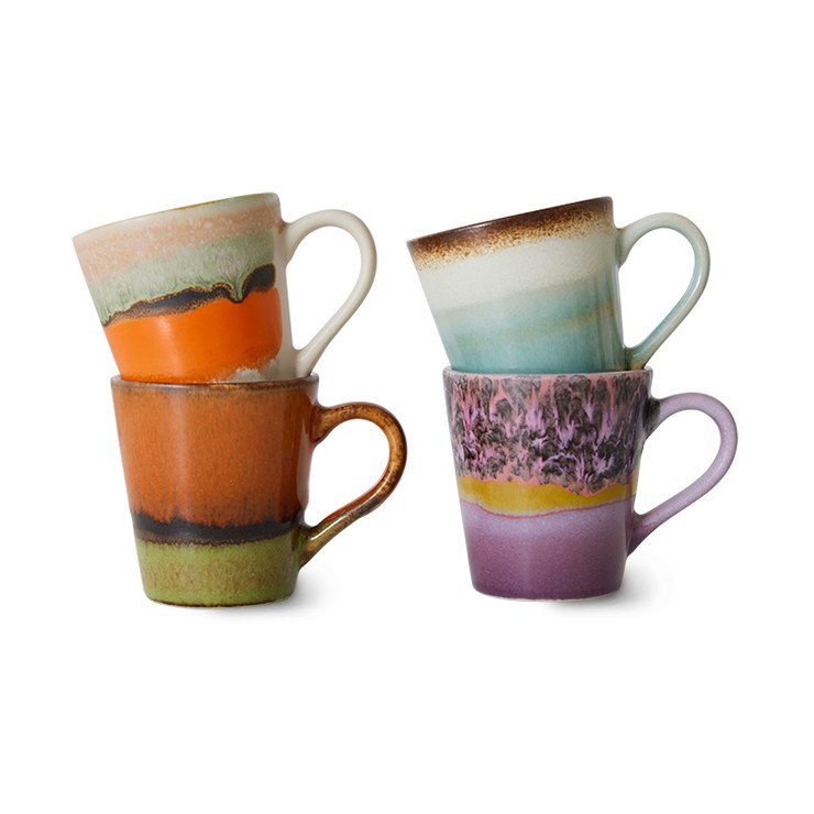 HKliving 70s espresso cup pack of 4