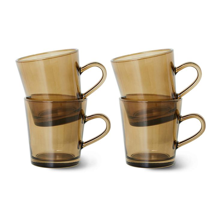 hk-living 70s glass goods Kafetasse 20 cl 4er pack