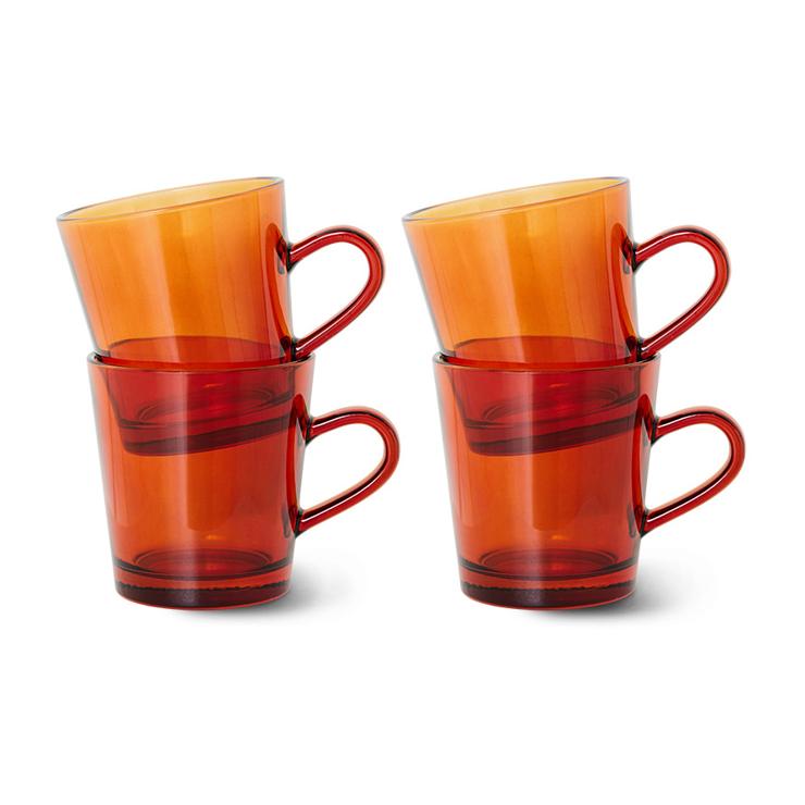 hk-living 70s glass goods Kafetasse 20 cl 4er pack