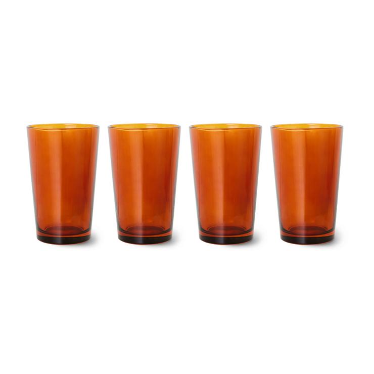 hk-living 70s glass goods Teeglas 20 Cl 4er Pack