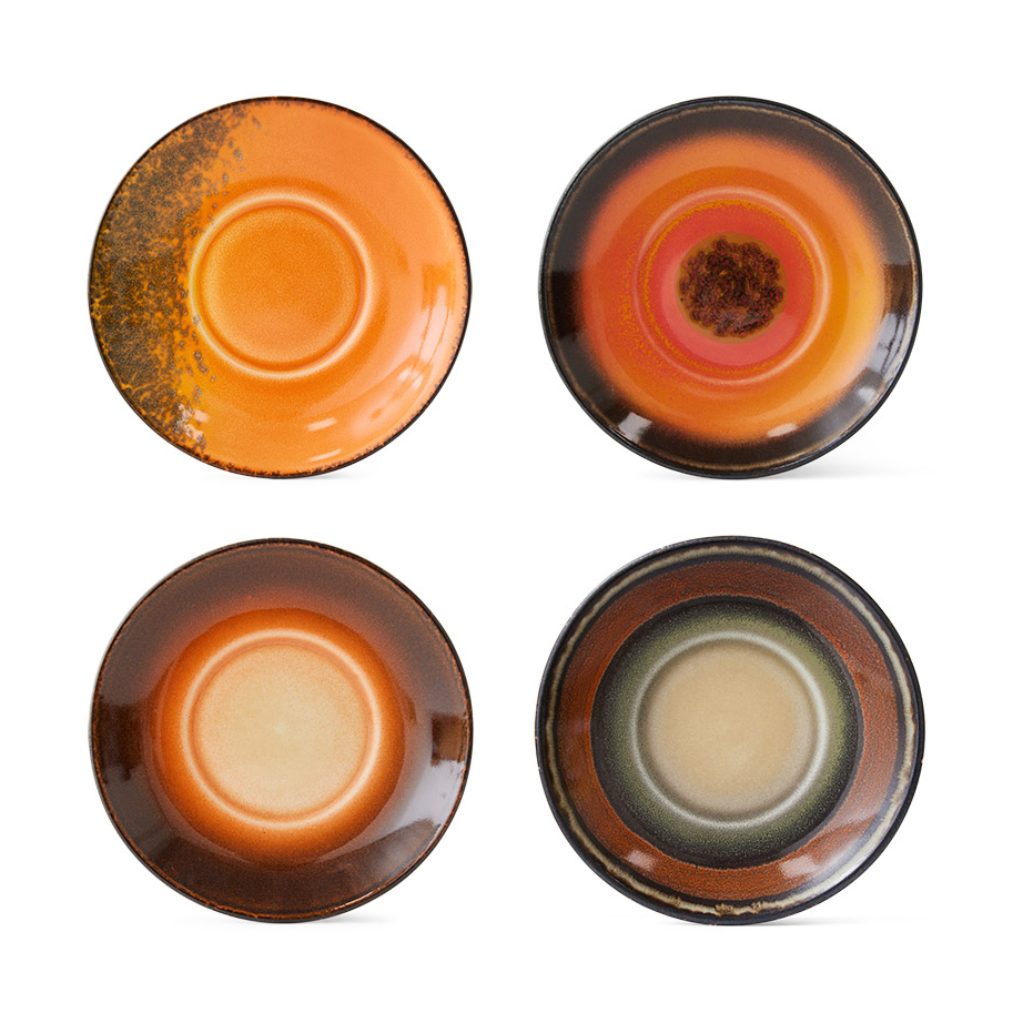 HKliving 70s Coffee Plate Ø11.5 cm 4 Pieces
