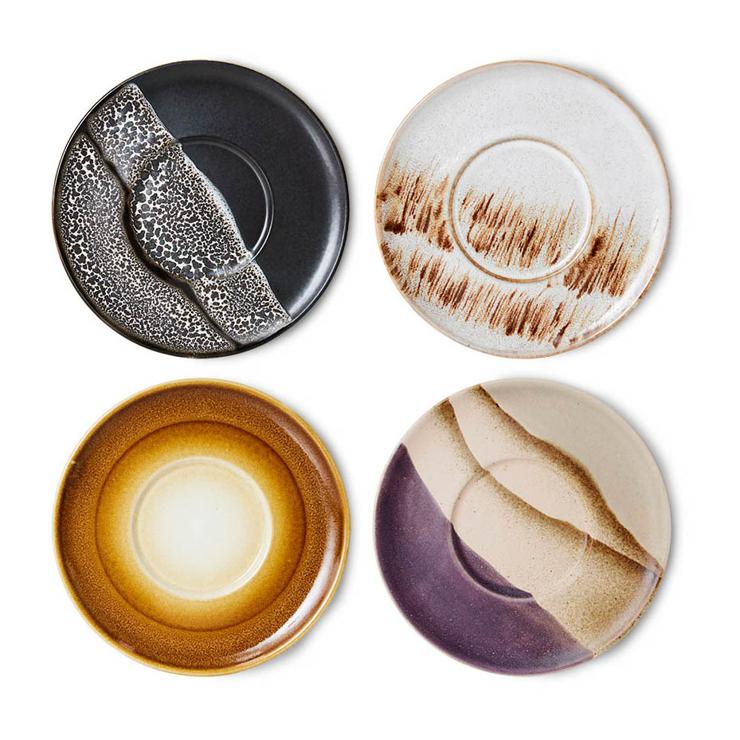 hk-living 70s coffee plate Ø13cm 4 parts