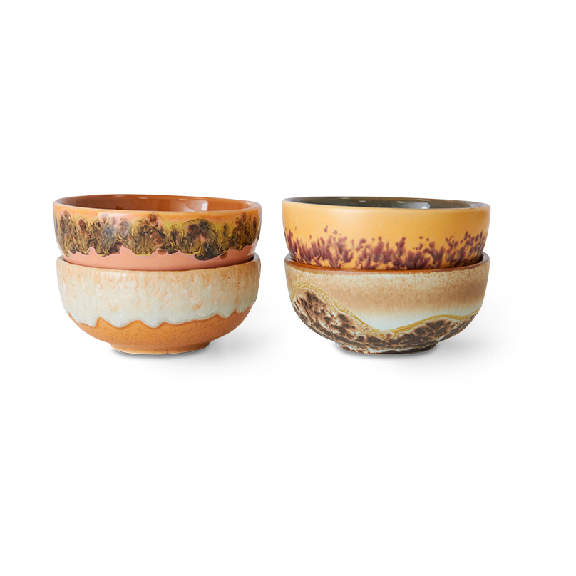 HKliving 70s small bowl, 4-pack