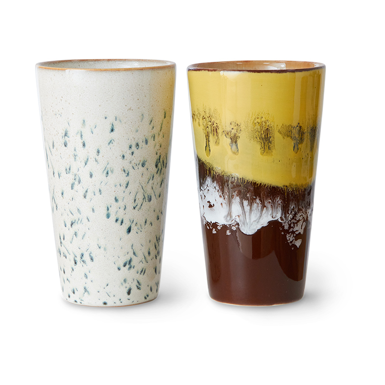 HKliving 70s Latte Cup 28cl 2-piece