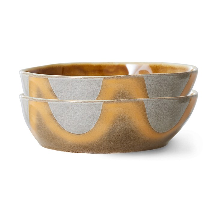HKliving 70s pasta plate Ø17.5 cm pack of 2