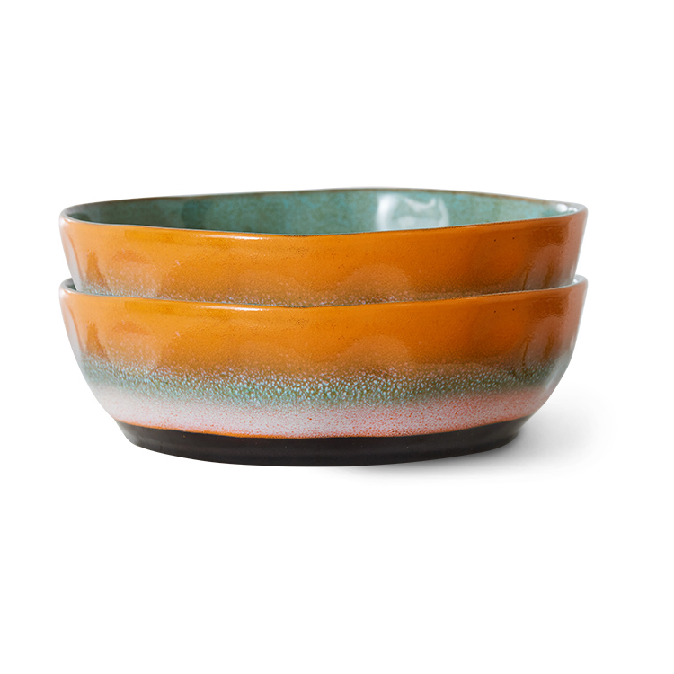 HKliving 70s pasta plate Ø19.5 cm pack of 2