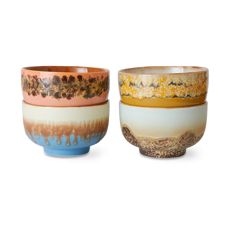 HKliving 70s Bowl Ø13.5cm 4-pack