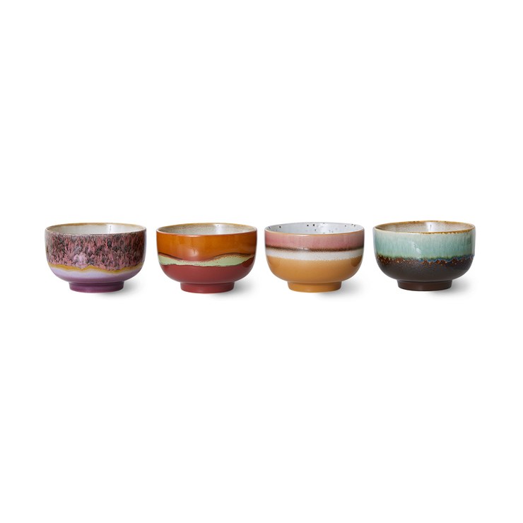 HKliving 70s bowl Ø13.5cm pack of 4