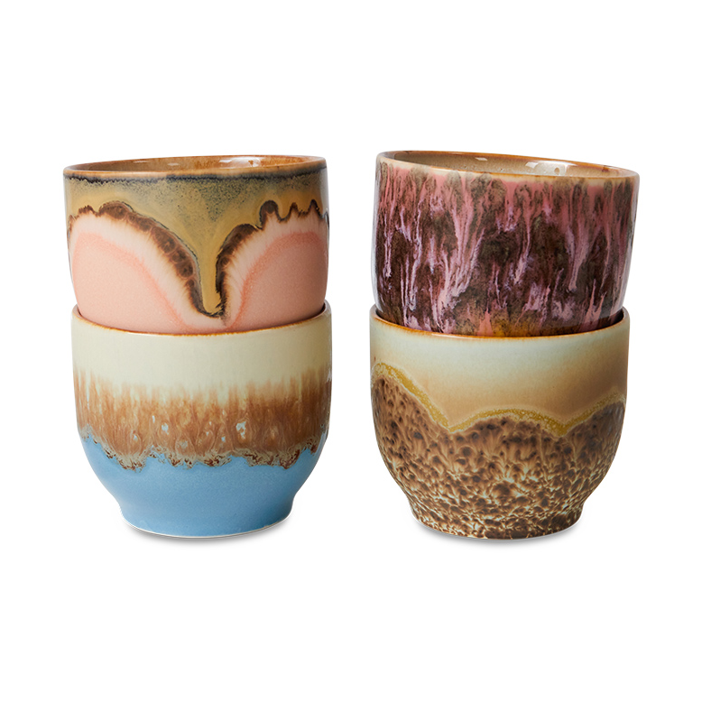 HKliving 70s Cup 25 cl 4-pack