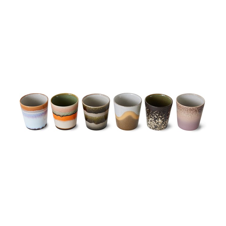 HKliving 70s mug pack of 6