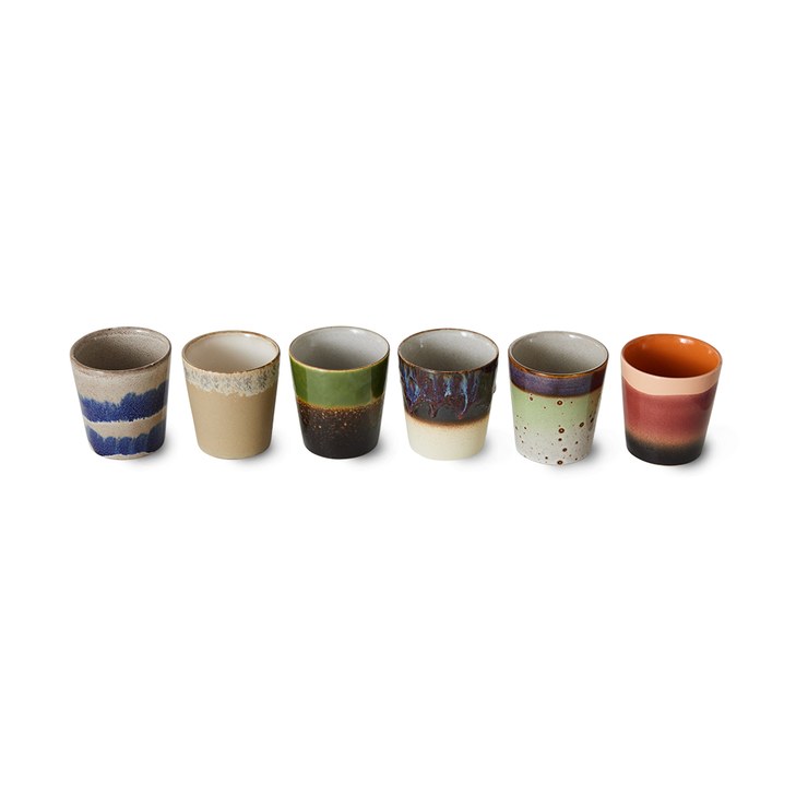 HKliving 70s mug pack of 6