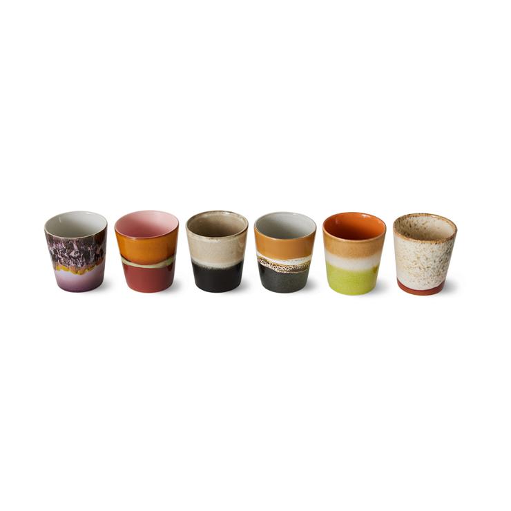 HKliving 70s mug pack of 6