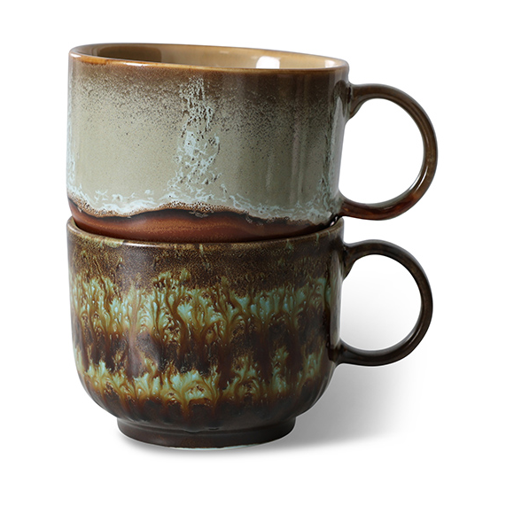 HKliving 70s teacup 42.5 cl 2-piece