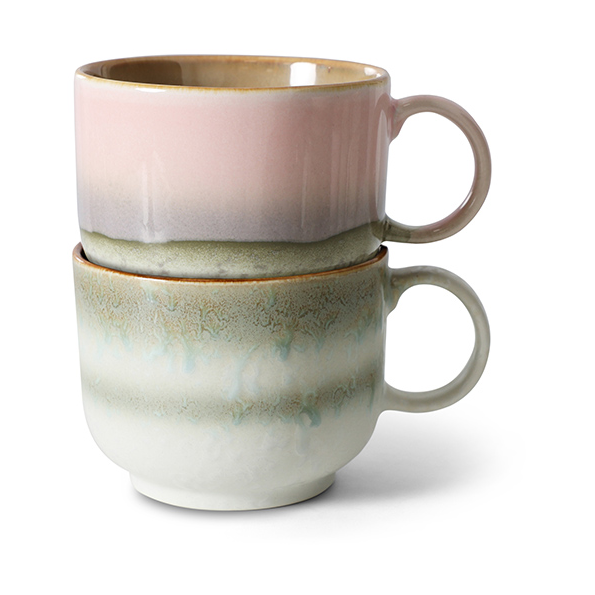 HKliving 70s teacup 42.5 cl 2-piece