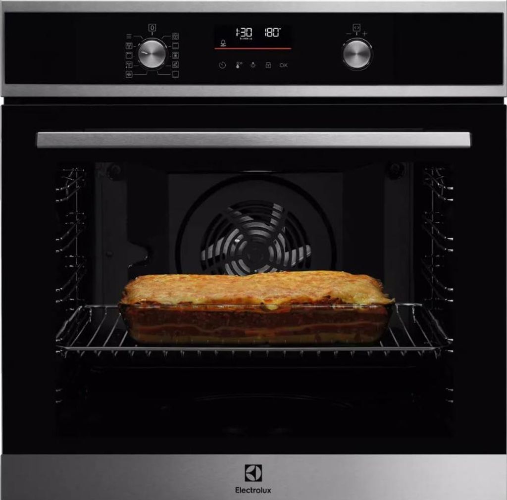 72-liter built-in oven (56 cm) with pyrolytic cleaning function, stainless steel/black Electrolux EOF6P66X1
