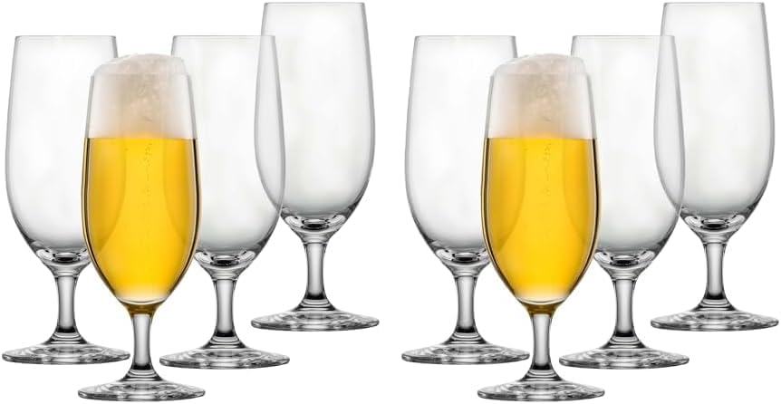 Schott Zwiesel Store Schott Zwiesel Beer Tulip Beer Basic 0.3 L (Set of 4), Classic Beer Glasses for Pils, Dishwasher Safe Tritan Crystal Glasses, Made in Germany (Item No. 123659) (Pack of 2)