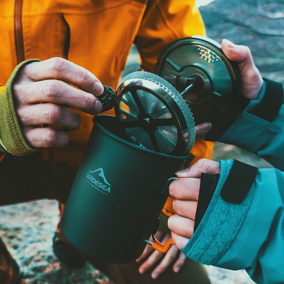 Widesea Camping Coffee Maker with French Press Coffee Pot 750 ml