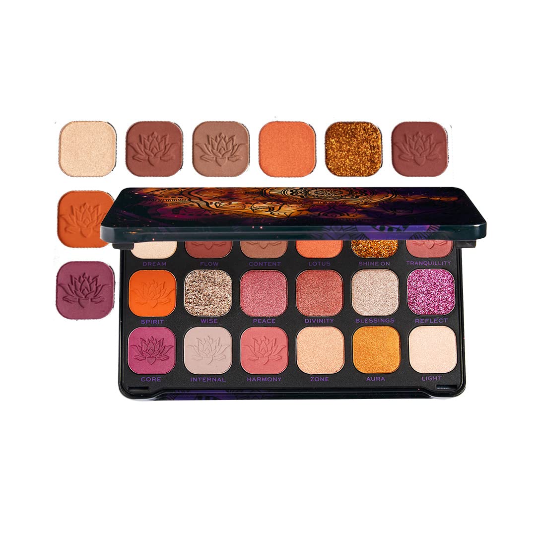 MakeUp Revolution Forever Flawless Spirituality Eyeshadow Palette, 18 Shades, 19.8 g