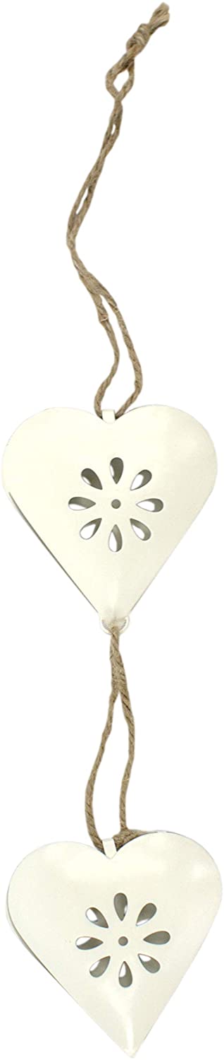 DARO DEKO Daro Decorative Metal Double Heart Hanging 50 Cm