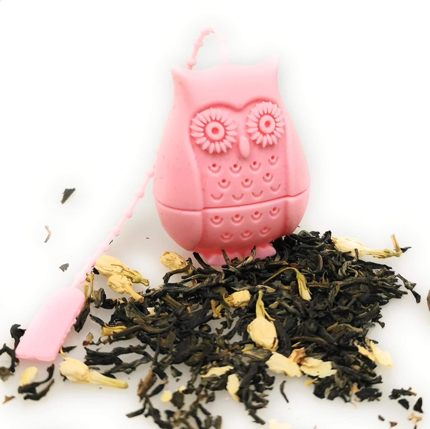 Kerafactum Tea Filter Strainer Tea Brewer Tea Strainer Extra Fine Tea Filter Silicone Suitable for Drinking Bottles Bottles Thermos Bottles with Tea Filter and Strap for Thermos Flasks Pad Holder