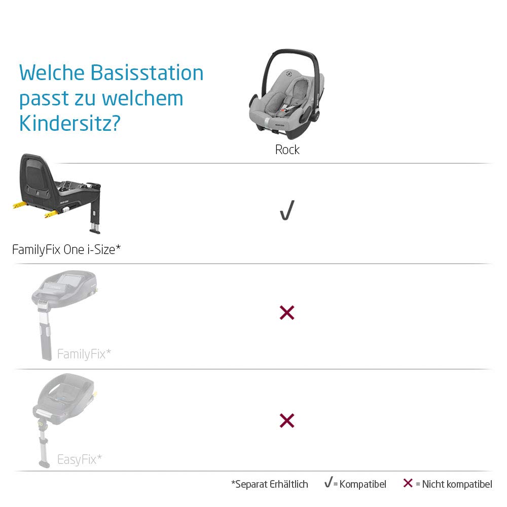 Maxi-Cosi Rock Baby Seat - Safe i-Size Group 0+ (0-13 kg) Suitable from Birth to 12 Months - Various Colours Baby car seat