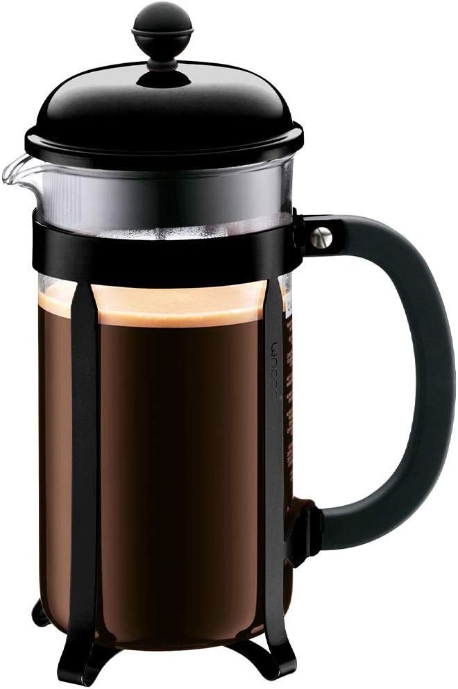 BODUM Chambord 8 Cup French Press Coffee Maker, Black, 1.0 l, 34 oz