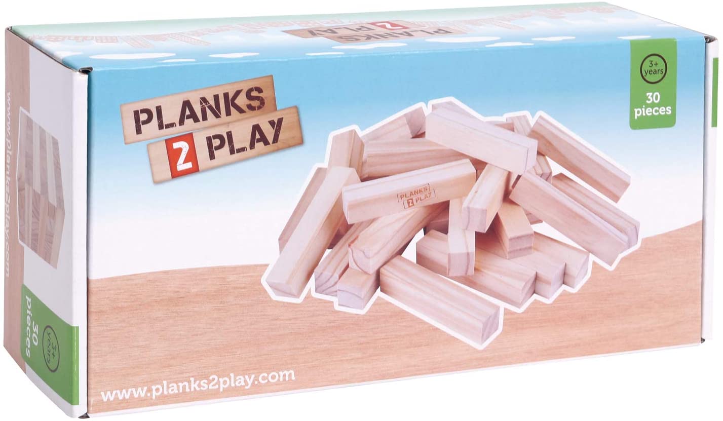 New Classic Toys Planks 2 Play - 30 Large Wooden Pillars