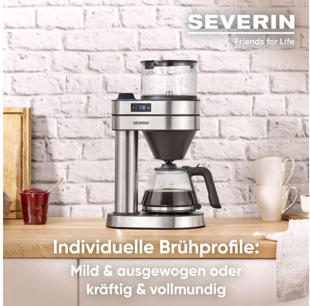 Severin, KA 5760 Caprice, Coffee Maker, 1450, 1 Litre, Brushed Stainless Steel / Matte Black